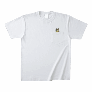 "TEST" Pocket T-Shirt DOGE Face Logo / WHITE