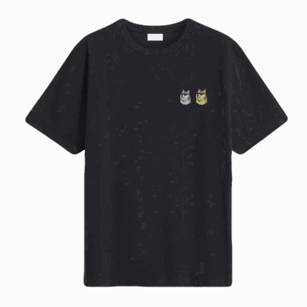 Comfort T-Shirt Double DOGE Logo / BLACK